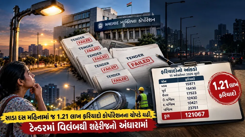 અમદાવાદમાં સ્ટ્રીટ લાઈટ ટેન્ડરમાં મોટો ગરબડ-ગોટાળો સામે આવ્યો છે. ૫-૫ વખત ટેન્ડર પ્રક્રિયા ફેલ થતાં સ્માર્ટ સિટી પ્રોજેક્ટ અંતર્ગત કામગીરીનો ખર્ચો ૧૯૦ કરોડથી સીધો વધીને ૩૯૮ કરોડ રૂપિયા સુધી પહોંચી જતાં ભારે વિવાદ સર્જાયો છે.