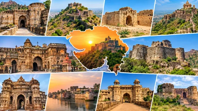 ગુજરાત રાજ્ય સમૃદ્ધ ઇતિહાસ અને સ્થાપત્યકળાની અનોખી ધરોહર ધરાવે છે. રાજ્યમાં આવેલા ઉપકોટ, ડભોઈ, ઇડરગઢ, ઝીંઝુવાડા અને જૂનાગઢ સહિતના 10 પ્રખ્યાત ઐતિહાસિક કિલ્લાઓ પોતાના સમયના રાજવી ઇતિહાસ, શૌર્યગાથા અને સ્થાપત્યની રોમાંચક સફર કરાવે છે.